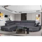 Colțar extensibil cu ladă de depozitare Rio Charcoal Grey Alpha Dreapta