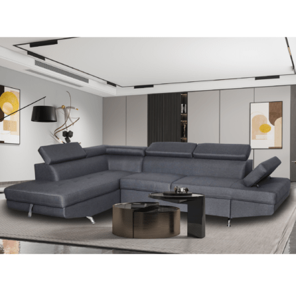 Colțar extensibil cu ladă de depozitare Rio Charcoal Grey Alpha Dreapta