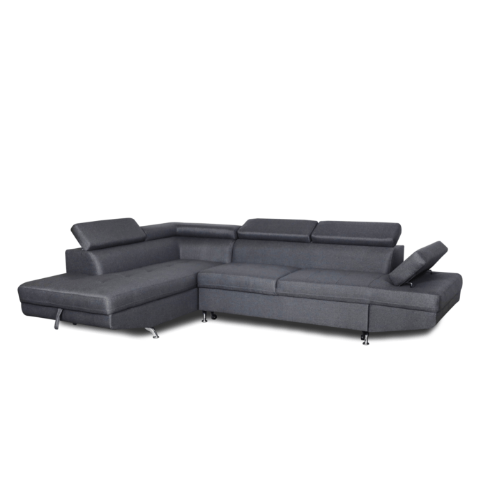 Colțar extensibil cu ladă de depozitare Rio Charcoal Grey Alpha Dreapta - imagine 2