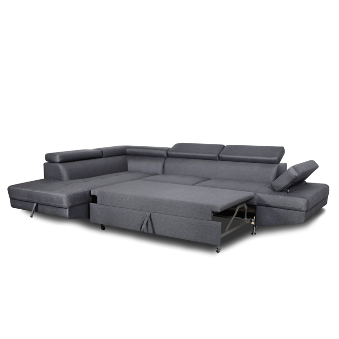 Colțar extensibil cu ladă de depozitare Rio Charcoal Grey Alpha Dreapta - imagine 4