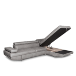 Colțar extensibil cu ladă de depozitare Rio Metal Grey Stanga - imagine 2