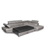 Colțar extensibil cu ladă de depozitare Rio Metal Grey Stanga - imagine 3