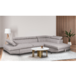 Colțar extensibil cu ladă de depozitare Rio Metal Grey Stanga