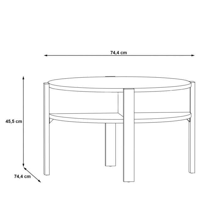 Masă cafea Jasmine negru - imagine 4