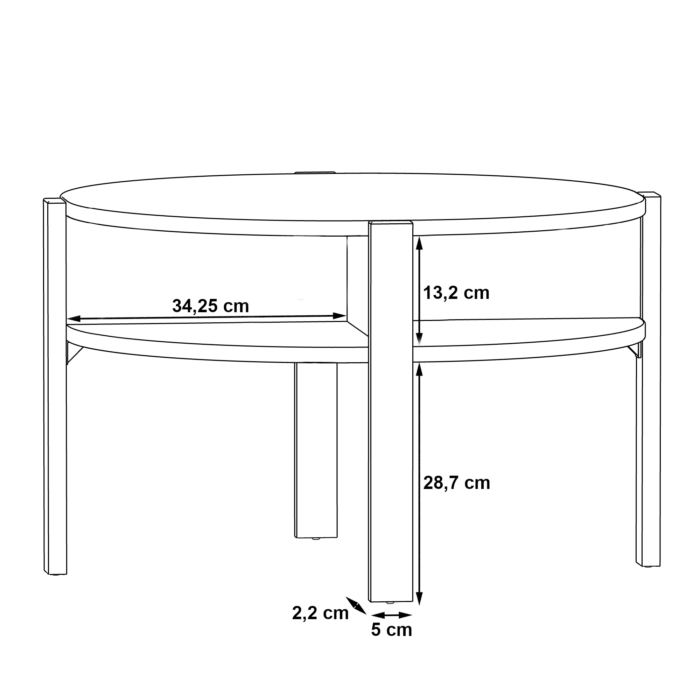 Masă cafea Jasmine negru - imagine 5