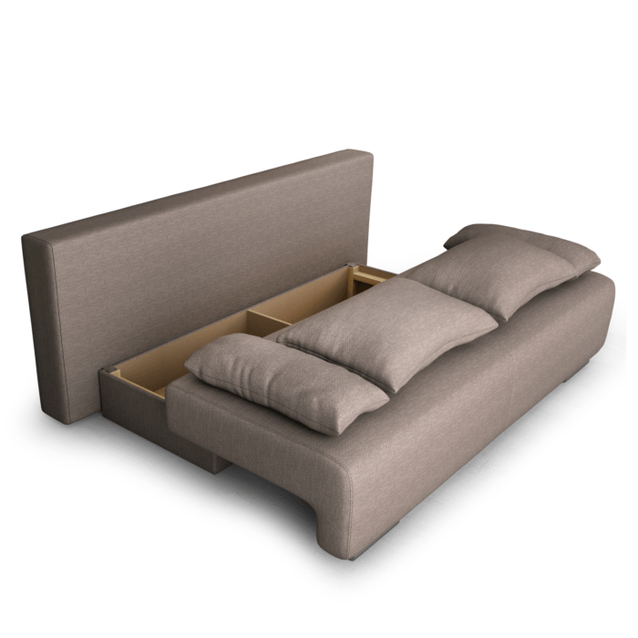 Canapea extensibilă cu spatiu depozitare Georgia Gri cu o tenta Bej - imagine 5