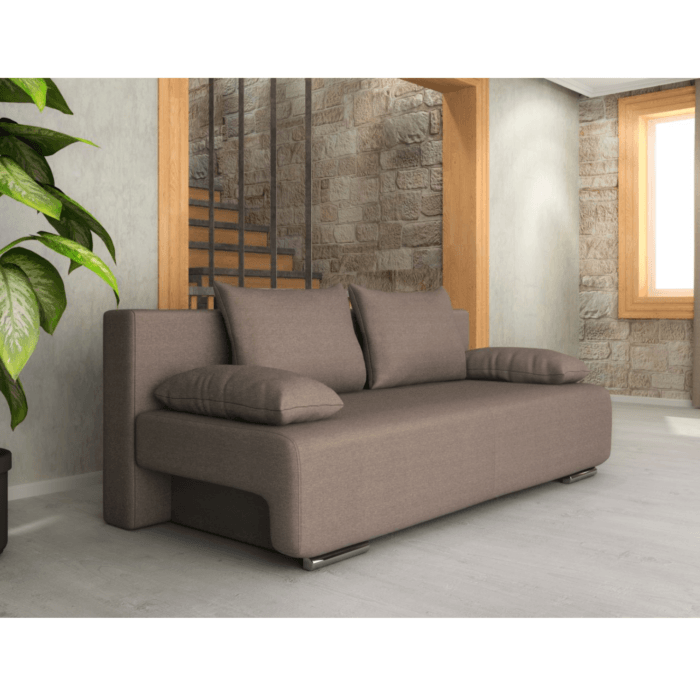 Canapea extensibilă cu spatiu depozitare Georgia Gri cu o tenta Bej - imagine 6