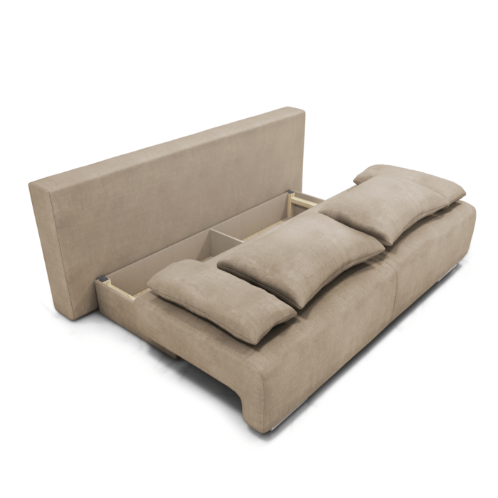 Canapea extensibilă cu spatiu depozitare Georgia Cappuccino - imagine 2