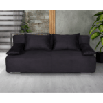 Canapea extensibila 3 locuri, cu lada depozitare georgia jet black