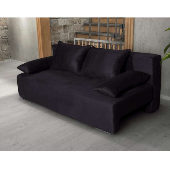 Canapea extensibilă cu spatiu depozitare Georgia Jet Black - imagine 5