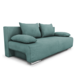Canapea verde menta extensibila, 3 locuri, cu lada depozitare Georgia
