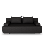 Canapea neagra extensibila, cu 3 locuri, cu lada depozitare Georgia