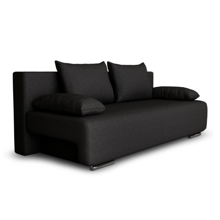 Canapea extensibilă cu spatiu depozitare Georgia Wave Black - imagine 2