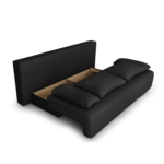 Canapea extensibilă cu spatiu depozitare Georgia Wave Black - imagine 4