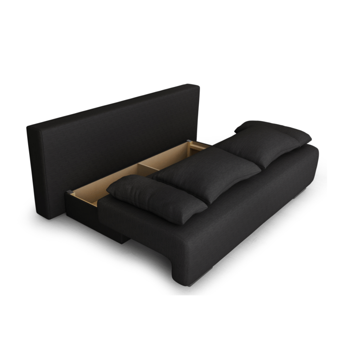 Canapea extensibilă cu spatiu depozitare Georgia Wave Black - imagine 4