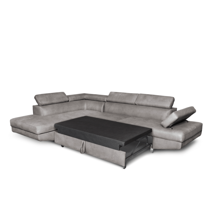 Colțar extensibil cu ladă de depozitare Rio Metal Grey Dreapta - imagine 4