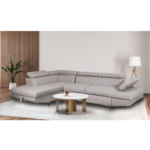 Colțar extensibil cu ladă de depozitare Rio Metal Grey Dreapta