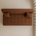 Canapea extensibila cu spatiu depozitare Alma catifea Maro - imagine 2