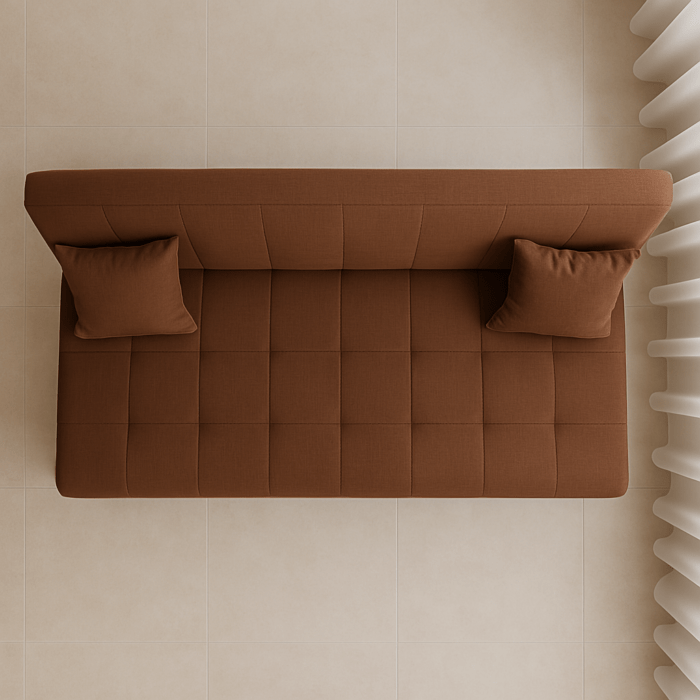 Canapea extensibila cu spatiu depozitare Alma catifea Maro - imagine 2