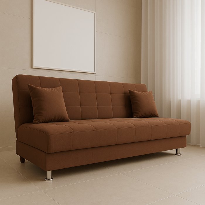 Canapea extensibila cu spatiu depozitare Alma catifea Maro - imagine 3