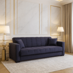 Canapea extensibila cu spatiu depozitare Agnes catifea Gri inchis