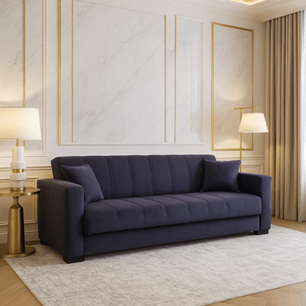 Canapea extensibila cu spatiu depozitare Agnes catifea Gri inchis