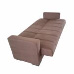 Canapea extensibila cu spatiu depozitare Agnes catifea Maro - imagine 5