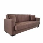 Canapea extensibila cu spatiu depozitare Agnes catifea Maro - imagine 4