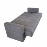 Canapea extensibila cu spatiu depozitare Agnes tesatura Gri Melange - imagine 6