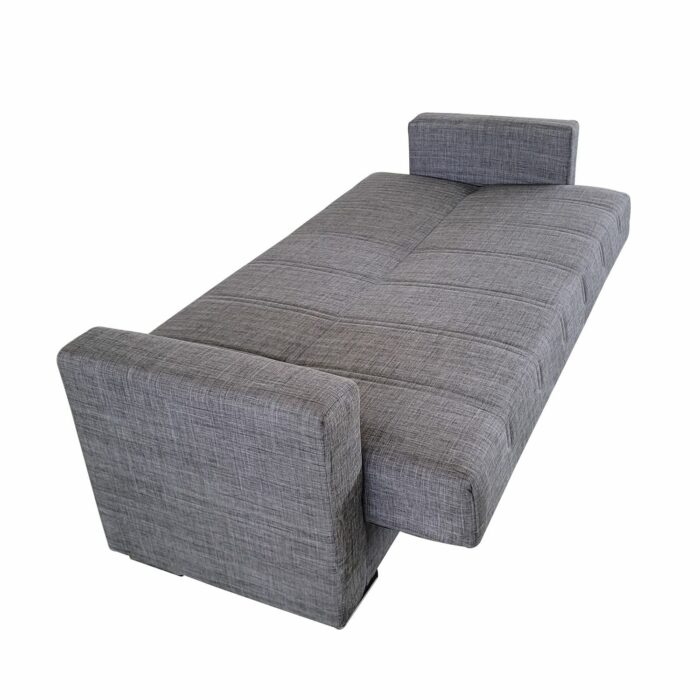 Canapea extensibila cu spatiu depozitare Agnes tesatura Gri Melange - imagine 6