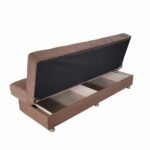 Canapea extensibila cu spatiu depozitare Alma catifea Maro - imagine 7