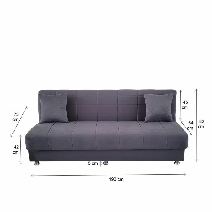 Canapea extensibila cu spatiu depozitare Alma catifea Maro - imagine 8