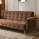 Canapea extensibilă Selena catifea Brown - imagine 3