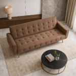 Canapea extensibilă Selena catifea Brown - imagine 2