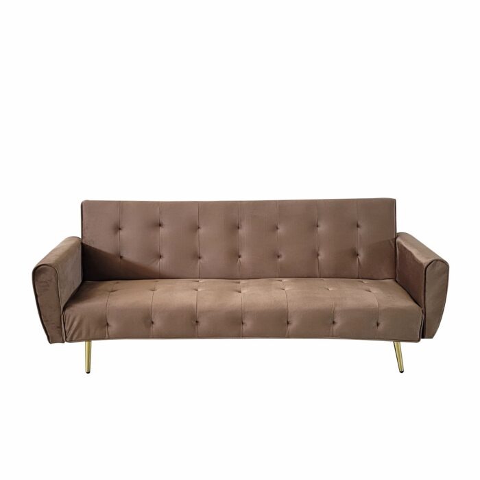 Canapea extensibilă Selena catifea Brown - imagine 5