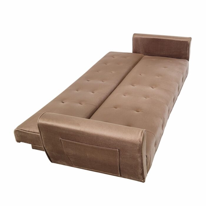 Canapea extensibilă Selena catifea Brown - imagine 6