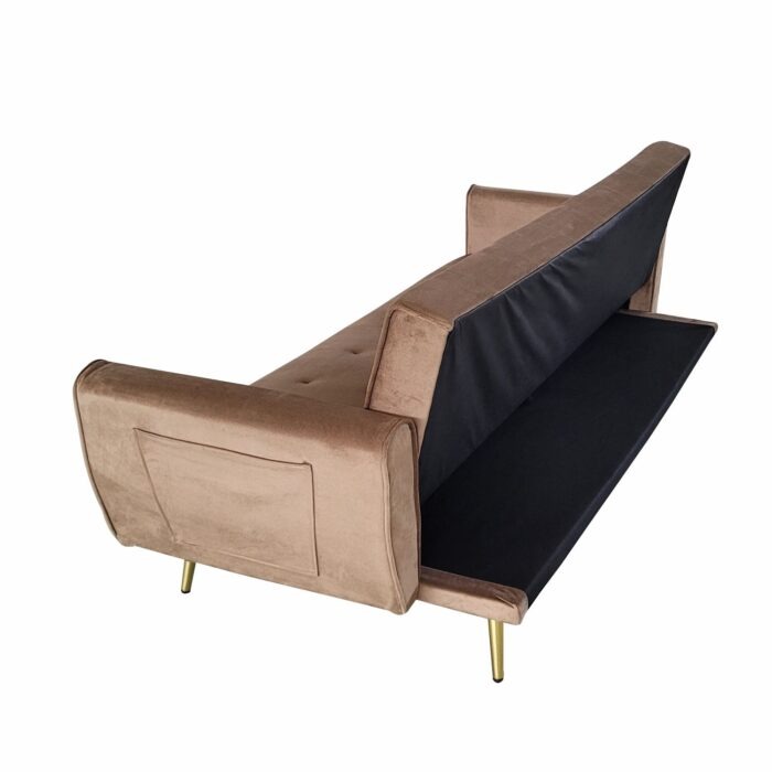 Canapea extensibilă Selena catifea Brown - imagine 7