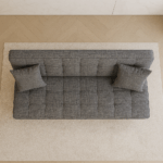 Canapea extensibila cu spatiu depozitare Alma tesatura Gri deschis Melange - imagine 2