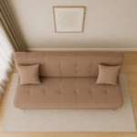 Canapea extensibila cu spatiu depozitare Alma catifea Bej - imagine 2