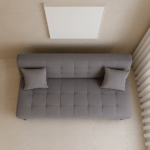 Canapea extensibila cu spatiu depozitare Alma catifea Gri deschis - imagine 2