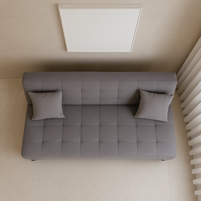 Canapea extensibila cu spatiu depozitare Alma catifea Gri deschis - imagine 2