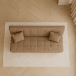 Canapea extensibila cu spatiu depozitare Alma tesatura Maro Melange - imagine 3