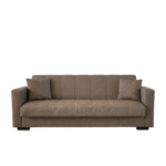 Canapea extensibila cu spatiu depozitare Agnes tesatura Maro Melange - imagine 3