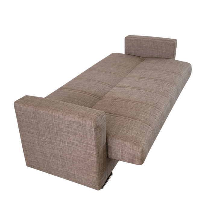 Canapea extensibila cu spatiu depozitare Agnes tesatura Maro Melange - imagine 5