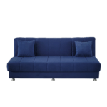 Canapea extensibila cu spatiu depozitare Alma catifea Albastru inchis - imagine 4