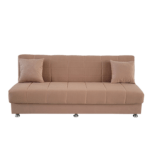 Canapea extensibila cu spatiu depozitare Alma catifea Bej - imagine 4