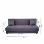 Canapea extensibila cu spatiu depozitare Alma tesatura Gri deschis Melange - imagine 8