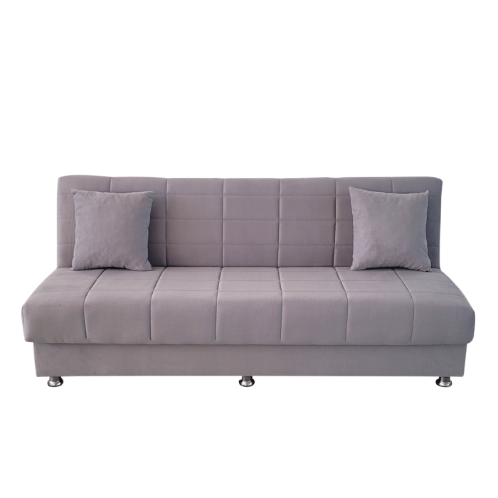 Canapea extensibila cu spatiu depozitare Alma catifea Gri deschis - imagine 4