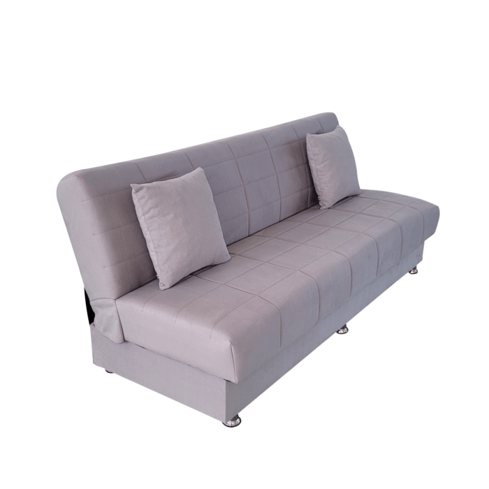 Canapea extensibila cu spatiu depozitare Alma catifea Gri deschis - imagine 5