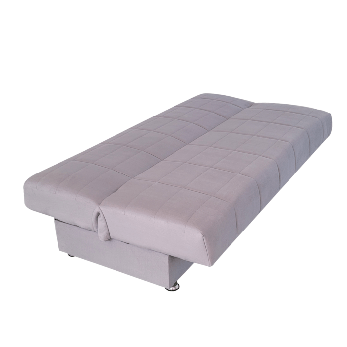 Canapea extensibila cu spatiu depozitare Alma catifea Gri deschis - imagine 6